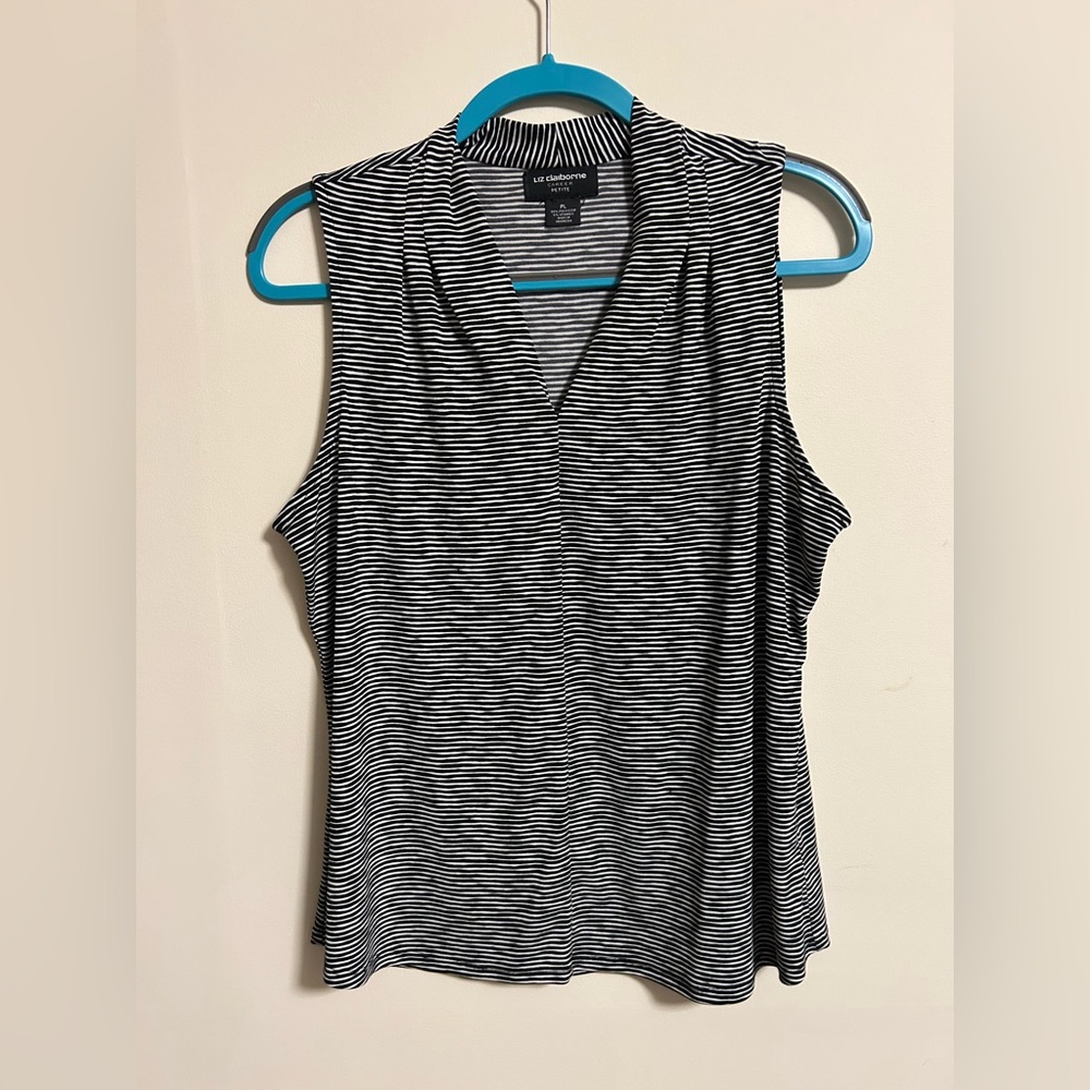Liz Claiborne Black and White Striped Blouse